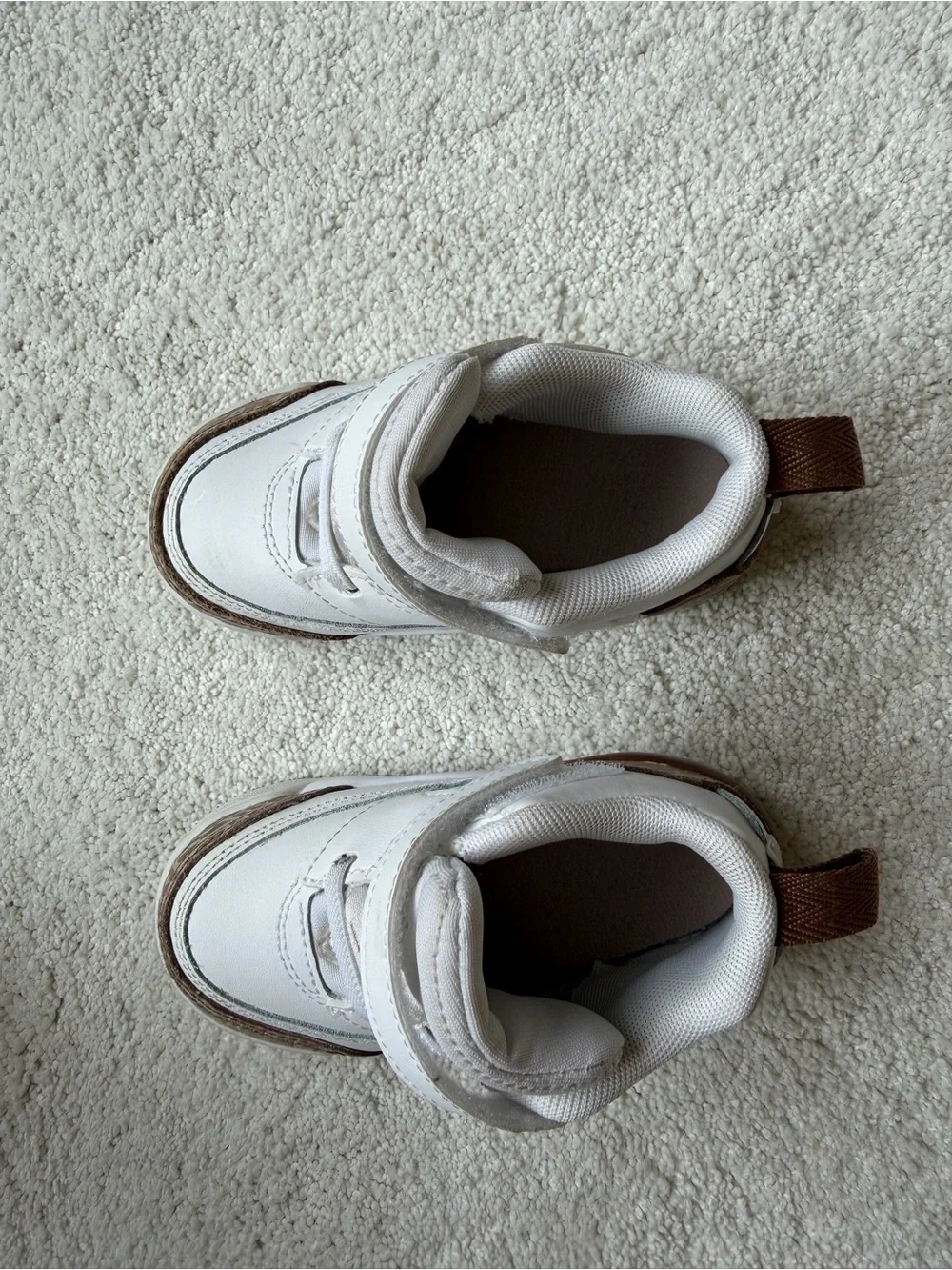 Jordan Kids White and Brown Mid-Top Sneakers with Textured Accents